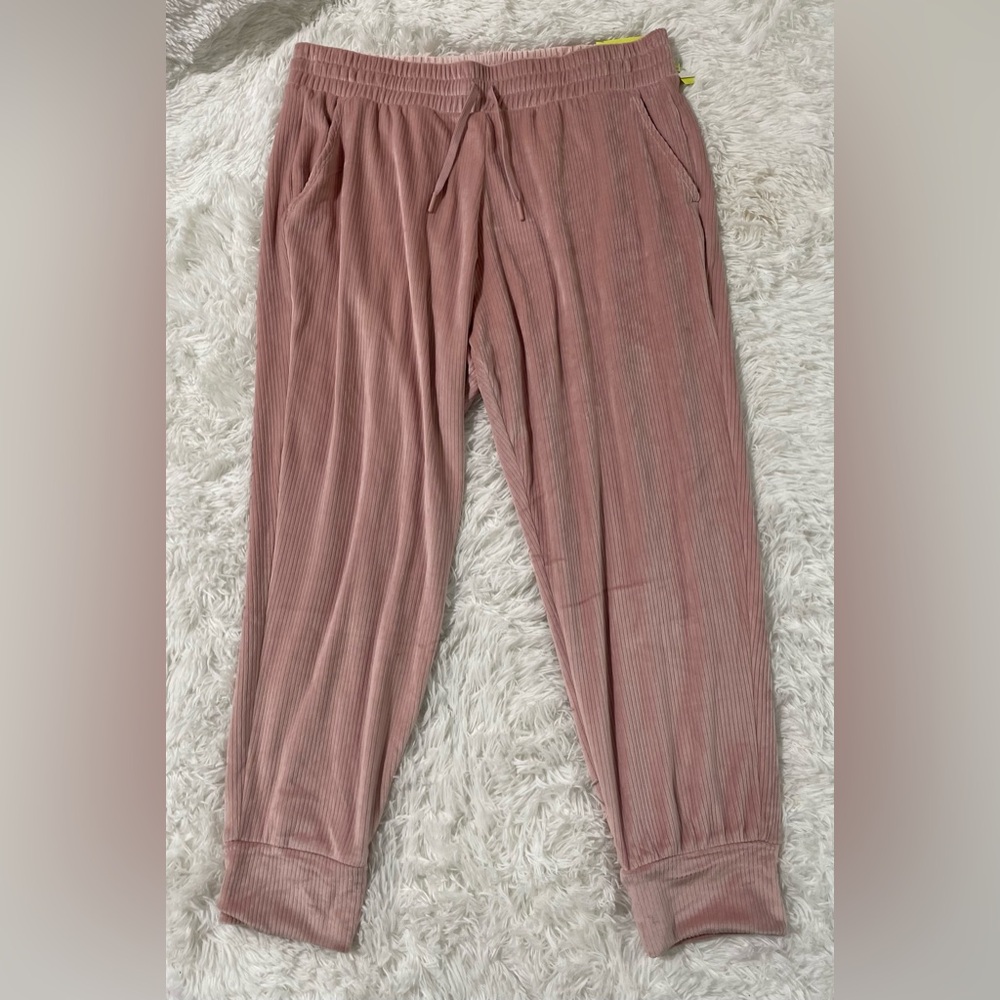 NEW All In Motion Athleisure High Rise Slim Fit Jogger Pants Pink Velvet XXL 2XL